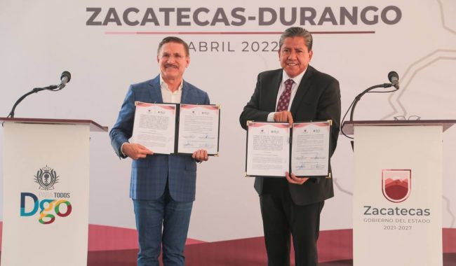 Firman Zacatecas y Durango convenio de seguridad