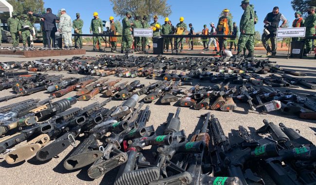 Destruyen armamento asegurado en la Decimoprimera Zona Militar