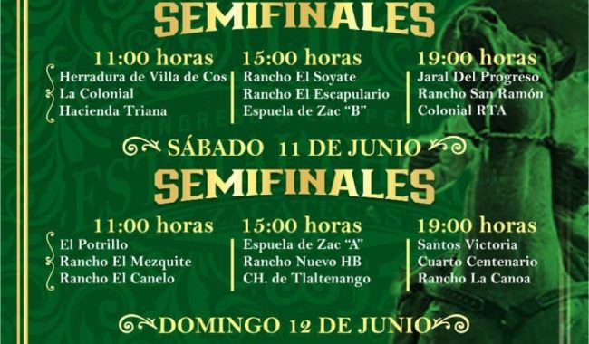 Listas las semifinales del estatal charro