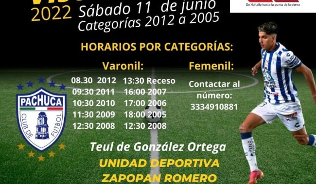 Club Pachuca tendrá visorias en el Teúl
