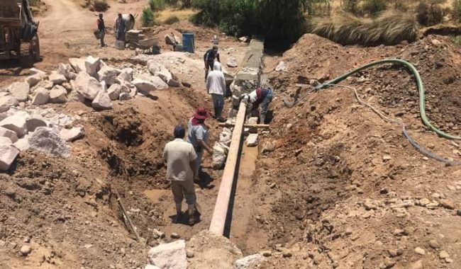 Construyen red de alcantarillado en Morones