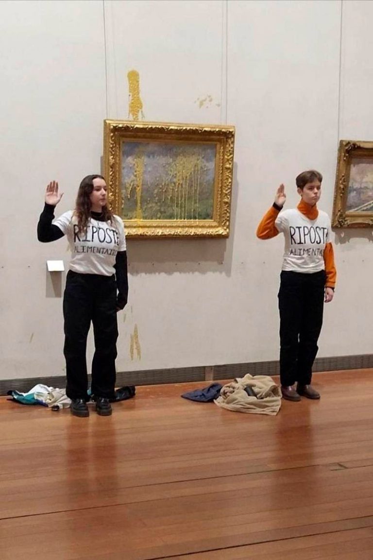 Activistas lanzan sopa a cuadro de Monet en museo de Lyon