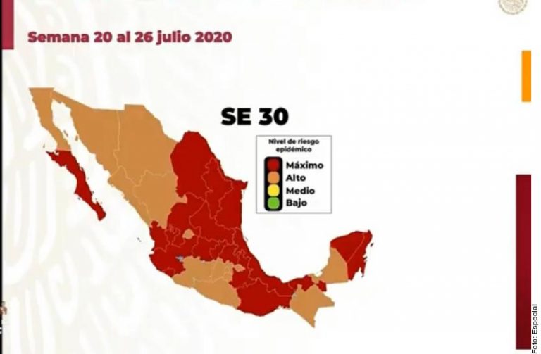 Retroceden 9 estados a rojo en semáforo de Ssa, Zacatecas entre ellos