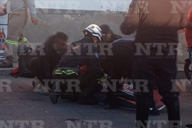 Sufre accidente joven motociclista
