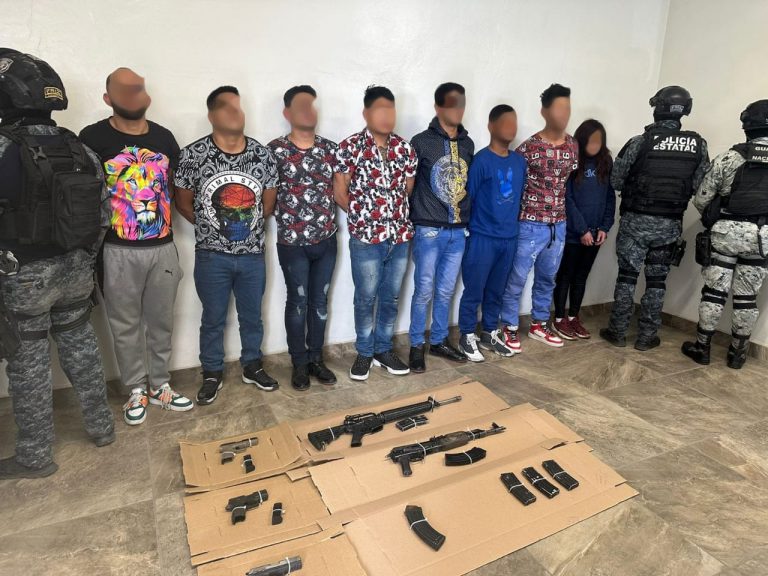 Desarticulan célula delictiva en Guadalupe; detienen a ocho y rescatan a uno
