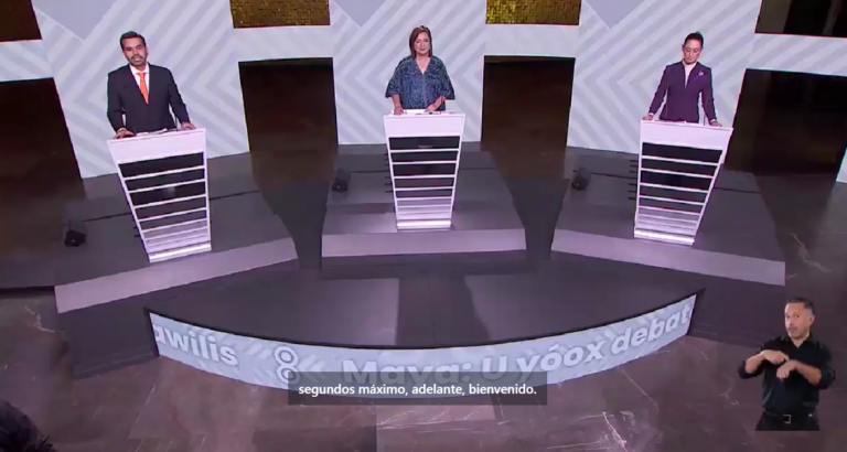 Debaten Sheinbaum, Xóchitl y Máynez por tercera vez