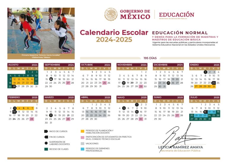 Presenta SEP calendario para ciclo escolar 2024-2025
