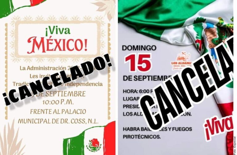 Cancelan más Municipios festividades patrias
