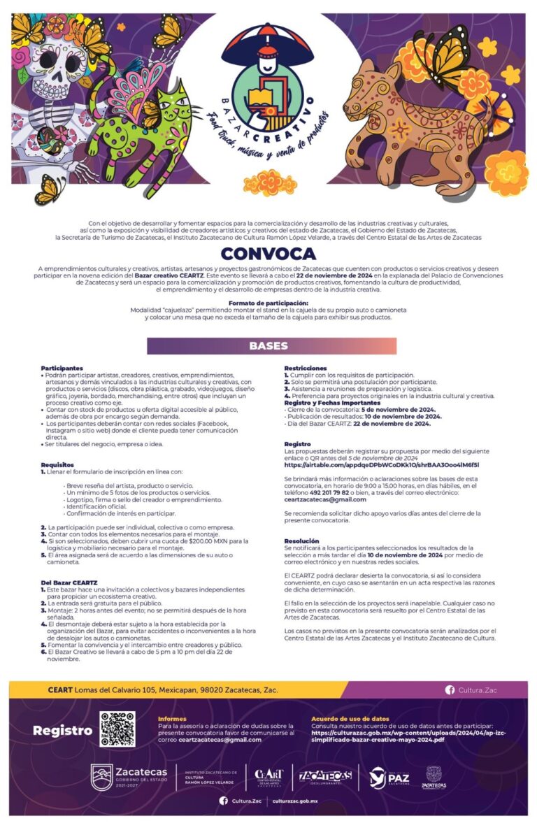 Lanzan convocatoria para Bazar Creativo