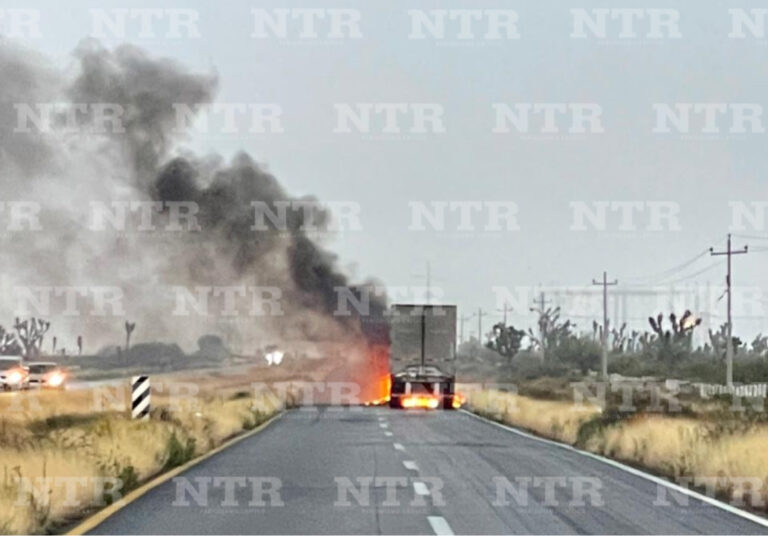 Se incendia quinta rueda en carretera