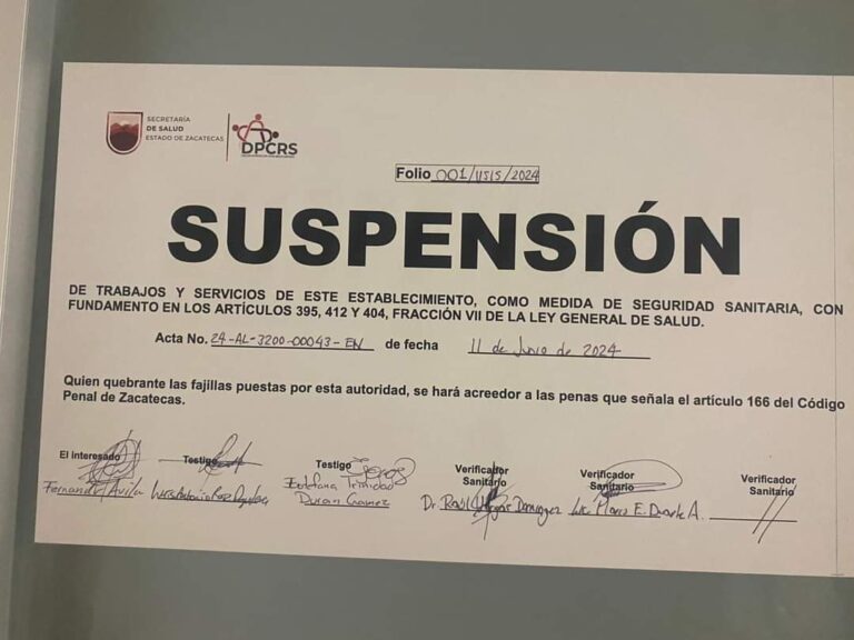 Cofepris clausura quirófano del hospital de Sombrerete