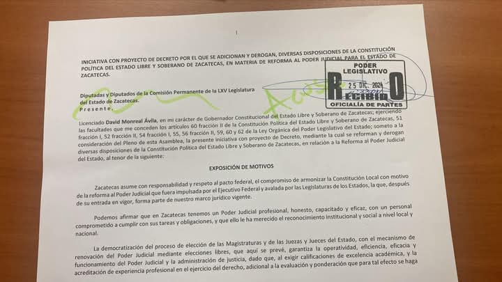 Presentan iniciativa de reforma al Poder Judicial del Estado