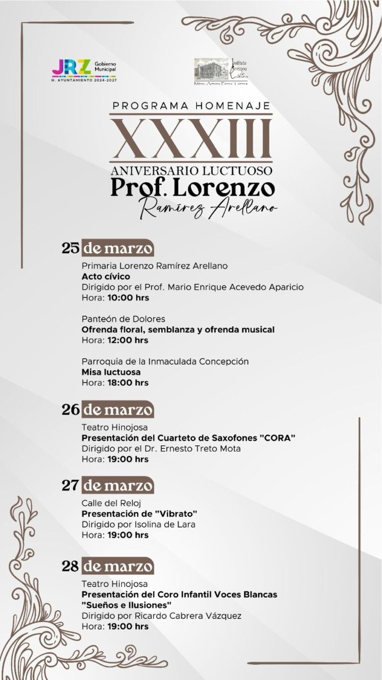 Anuncian homenaje a Lorenzo Ramírez en Jerez