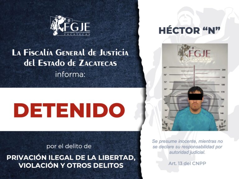 Pone FGJEZ a disposición a cuatro personas