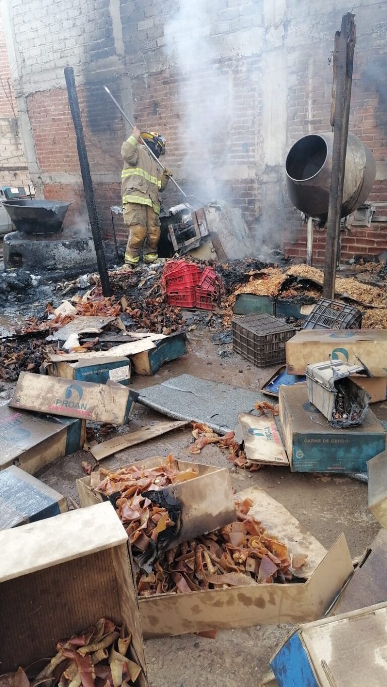 Se incendia corral donde preparaban chicharrones; sin lesionados