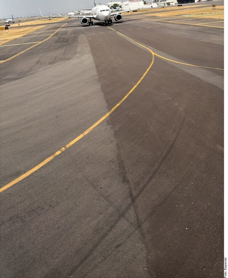 Justifica el AICM: no es bache… se reblandeció la pista