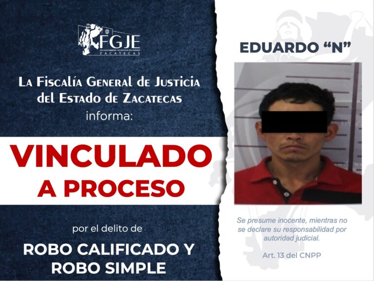 Dan prisión preventiva a Eduardo por el delito de robo
