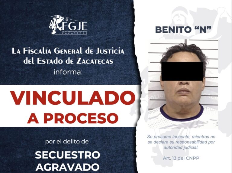Suman a Benito a caso de secuestro agravado