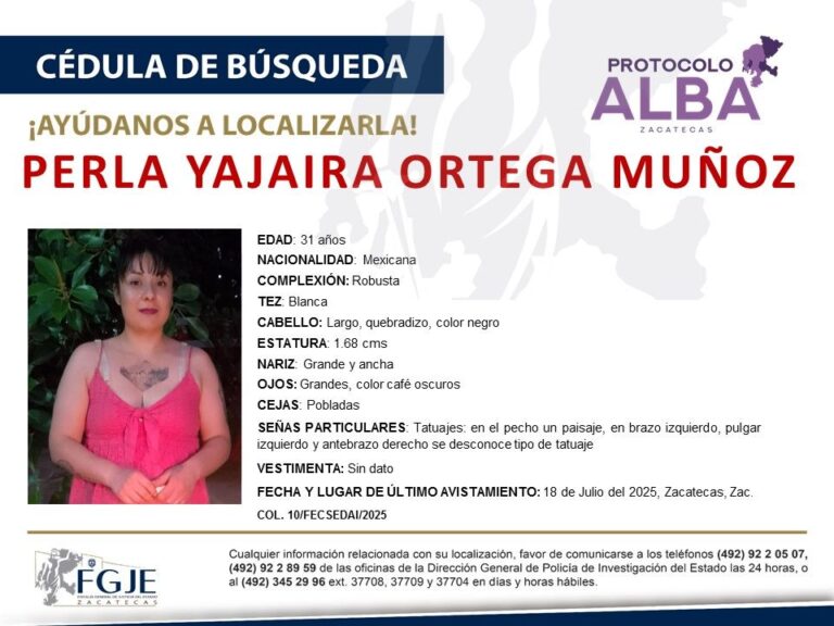 Sin avanzar, caso de Perla, enfermera desaparecida