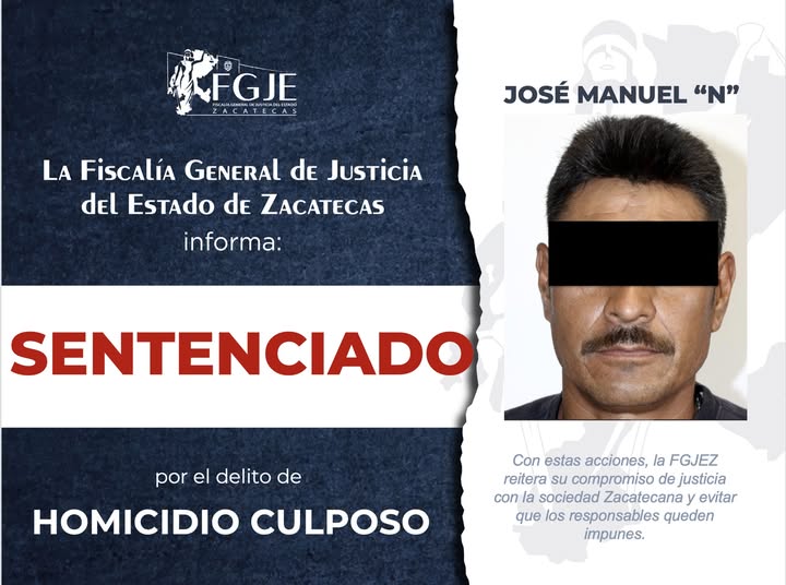 Condenan a José Manuel «N» por homicidio culposo