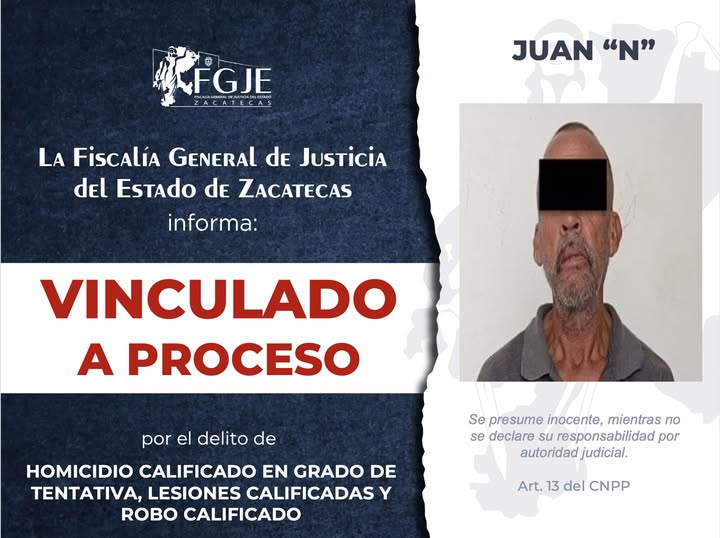 Vinculan a Juan «N» por homicidio calificado
