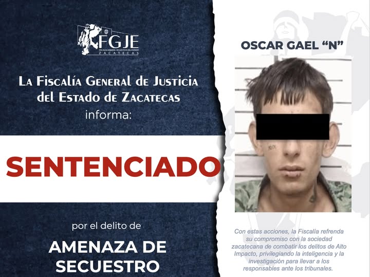 Sentencian a Óscar Gael «N» por amenaza de secuestro