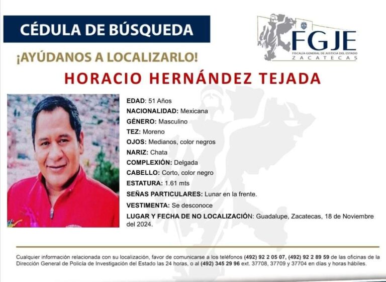 Exigen localizar con vida a Horacio
