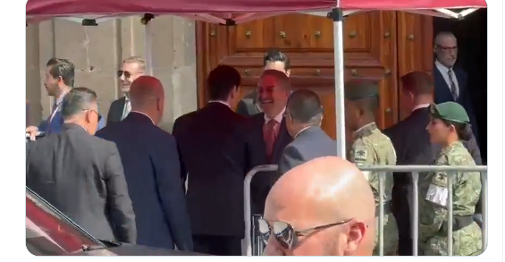 Arriba Rubio a Palacio Nacional para reunión con CSP