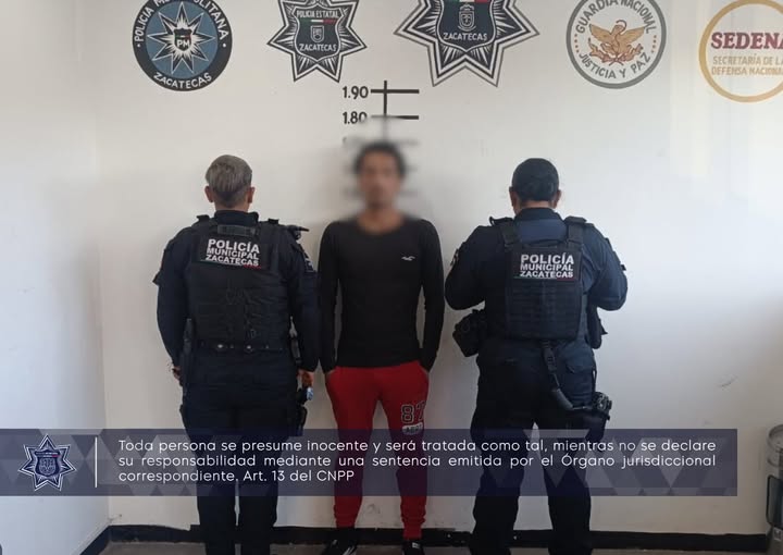 Asegura PMZ a sujeto por violencia familiar