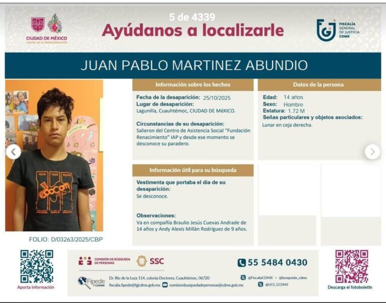 Desaparece en Zacatecas, lo encuentran en CDMX y desaparece de nuevo