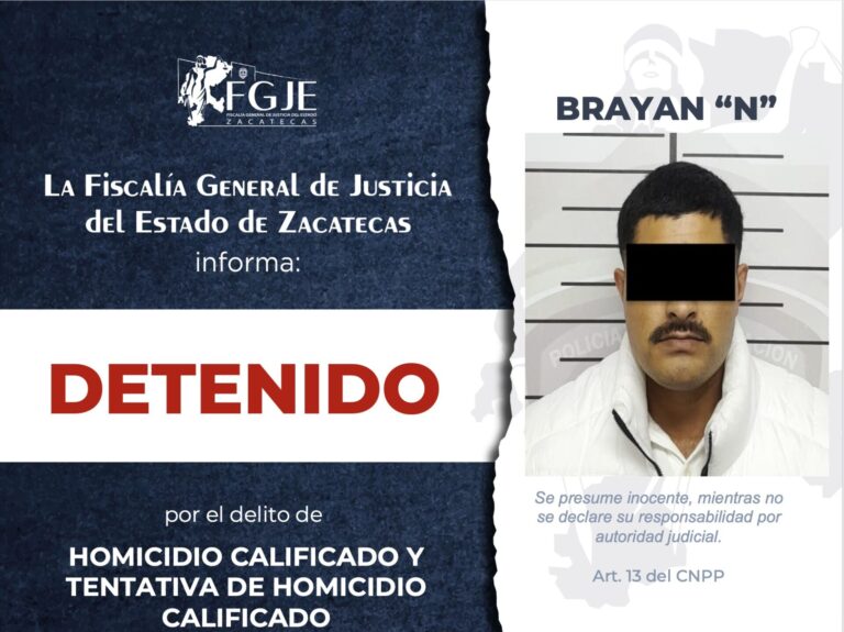 Detienen a Brayan en Pinos; lo buscaban en CDMX