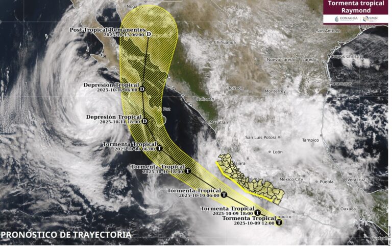 Seguirán lluvias por ‘Raymond’, frente frío y onda tropical