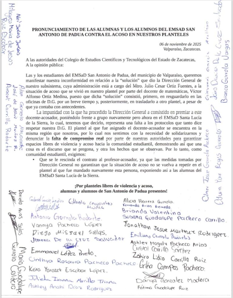 Exigen rescindir a un profe por acoso
