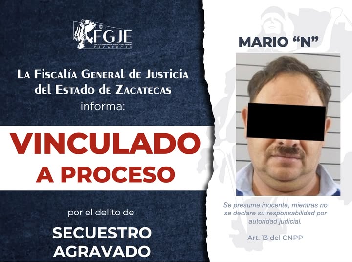Vinculan a proceso a Mario «N» por secuestro agravado
