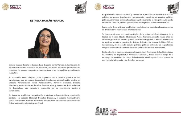 Designa CSP a Esthela Damián como Consejera Jurídica