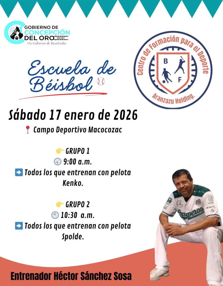 Inicia entrenamientos Escuela de Beisbol en Concepción del Oro