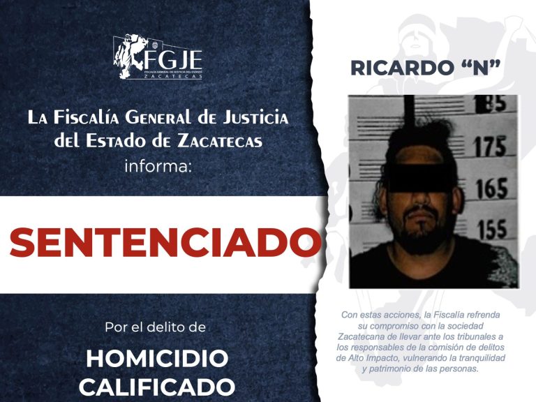 Ricardo «N» es sentenciado por homicidio calificado
