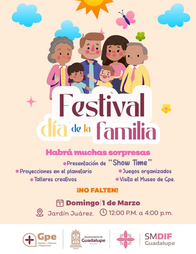 Invitan a celebrar el Día de la Familia en Guadalupe