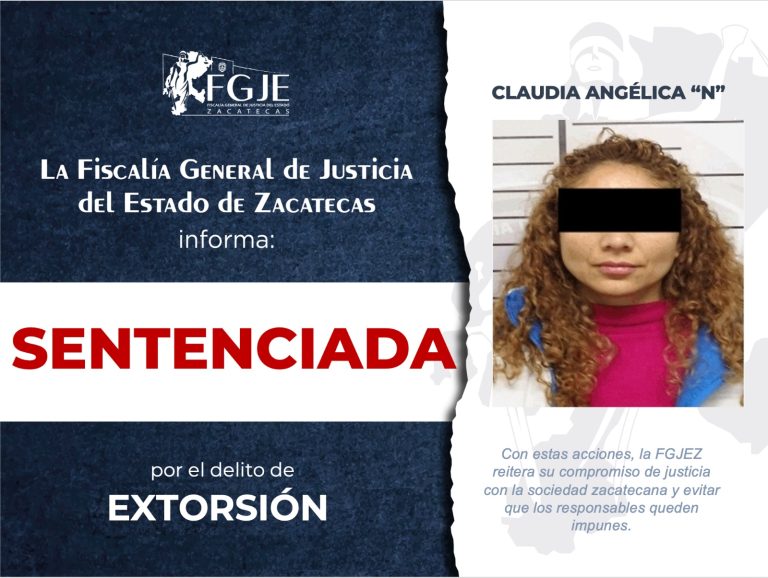 Sentencian a Claudia Angélica por extorsión en Fresnillo