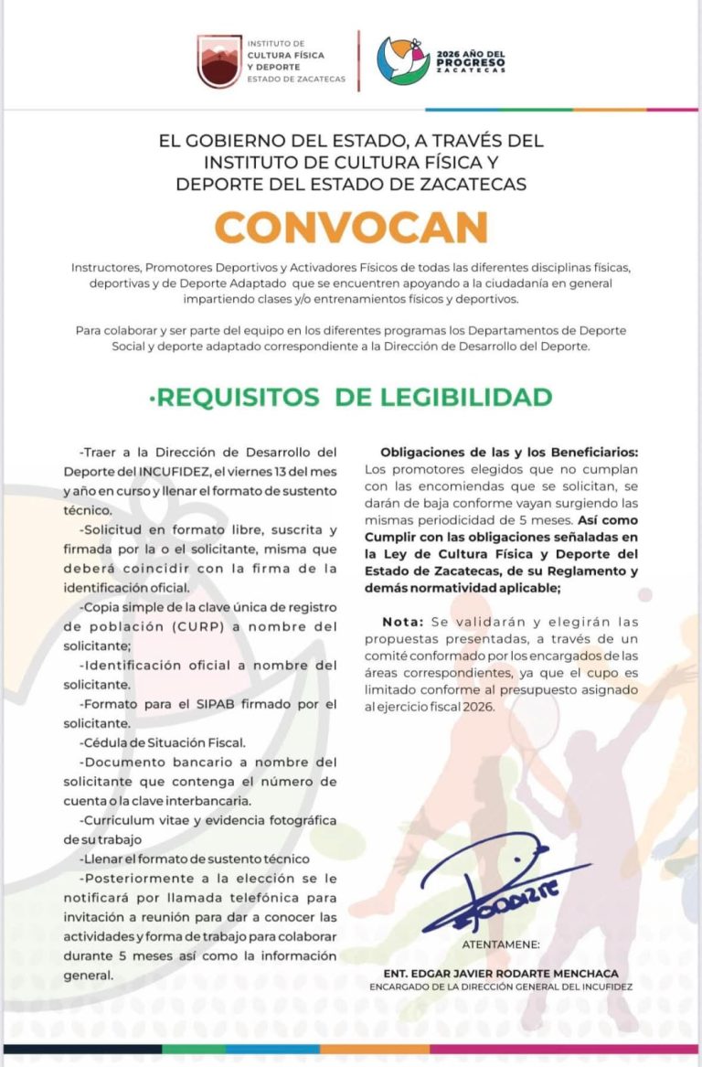 Abren convocatoria para Promotores y Activadores Físicos