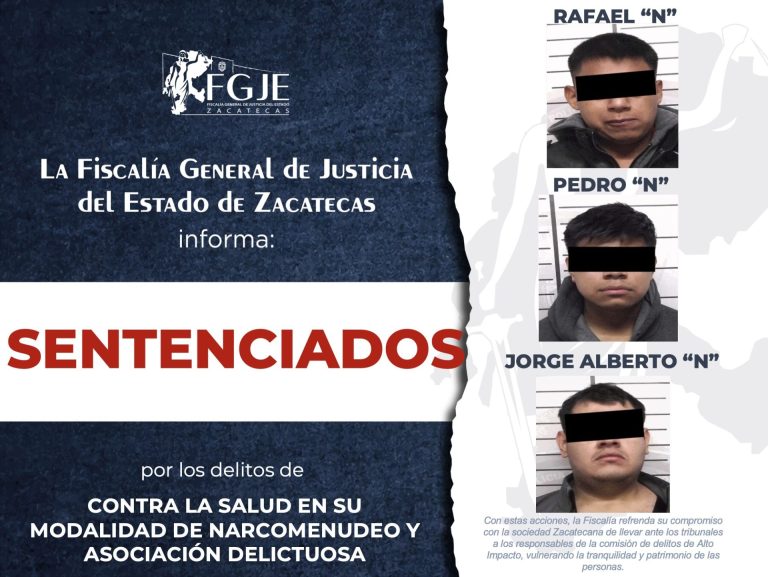 Sentencian a tres por narcomenudeo