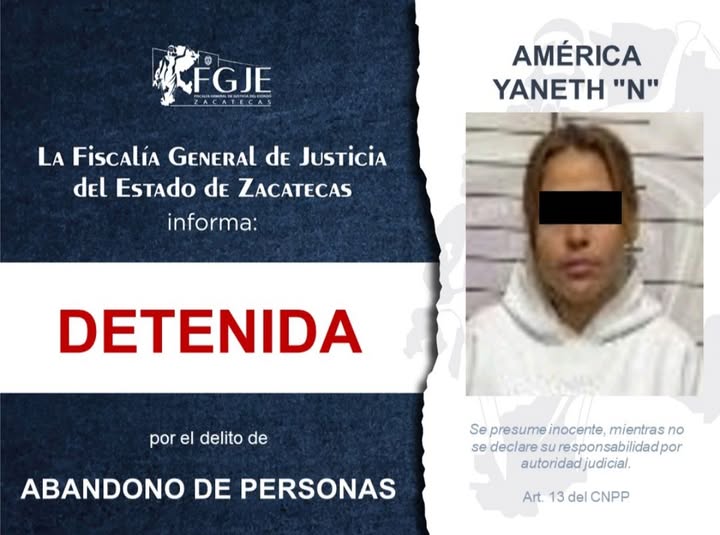 América «N» es detenida por abandono de personas