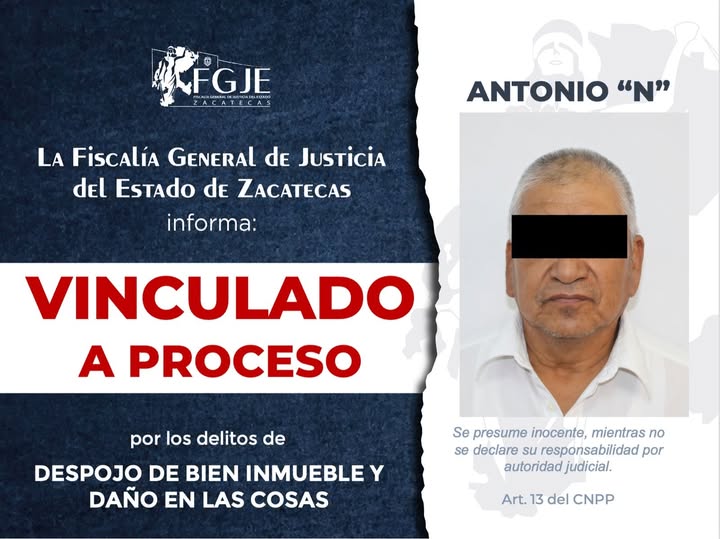 Antonio «N» es vinculado a proceso por despojo