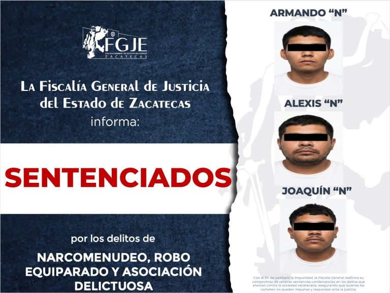 Sentencian a tres hombres por asociación delictuosa