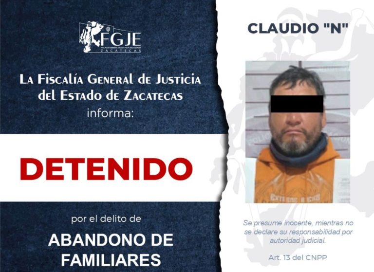 Detienen a Claudio por abandono de familiares