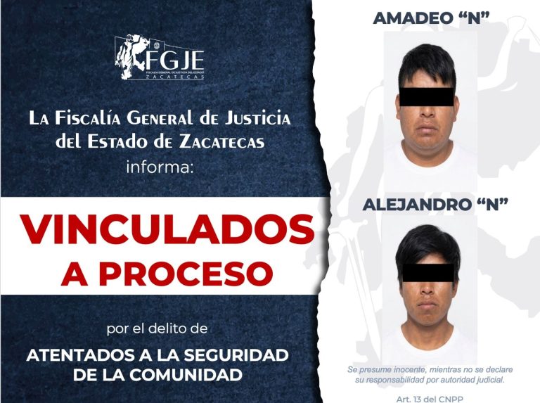 Vinculan a dos por atentados a la seguridad
