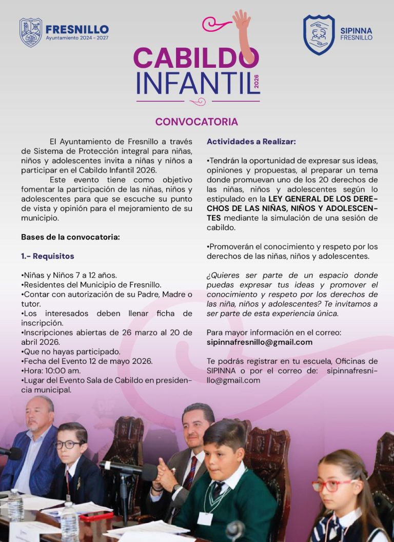 Invitan a participar en el Cabildo Infantil 2026