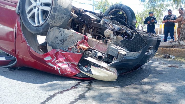 Se vuelca en la calzada Luis Moya