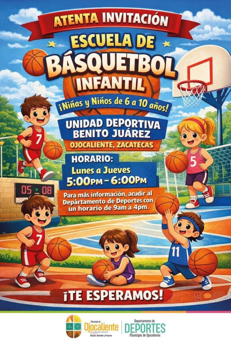 Invitan a integrarse a la escuela de básquetbol infantil en Ojocaliente