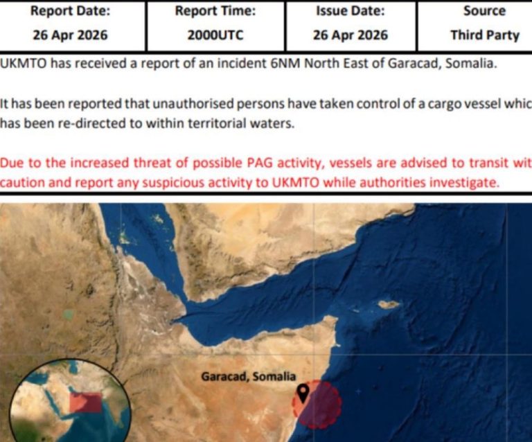 Secuestrado un carguero frente a la costa de Somalia